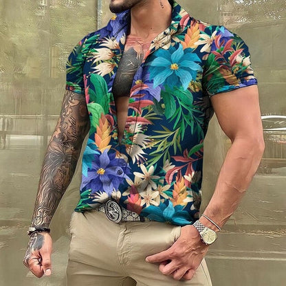 Hawaiihemd - Button-Up - Bedruckt - Kurzarmhemd - Herrenhemden-HauteBerlin