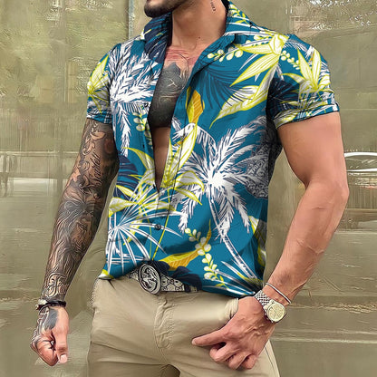 Hawaiihemd - Button-Up - Bedruckt - Kurzarmhemd - Herrenhemden-HauteBerlin