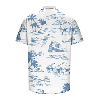 Hawaiihemd Herren: Kurzarmhemd mit Palmen-Print für den Sommer-HauteBerlin