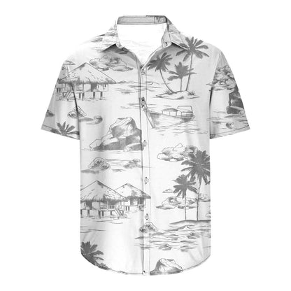 Hawaiihemd Herren: Kurzarmhemd mit Palmen-Print für den Sommer-HauteBerlin