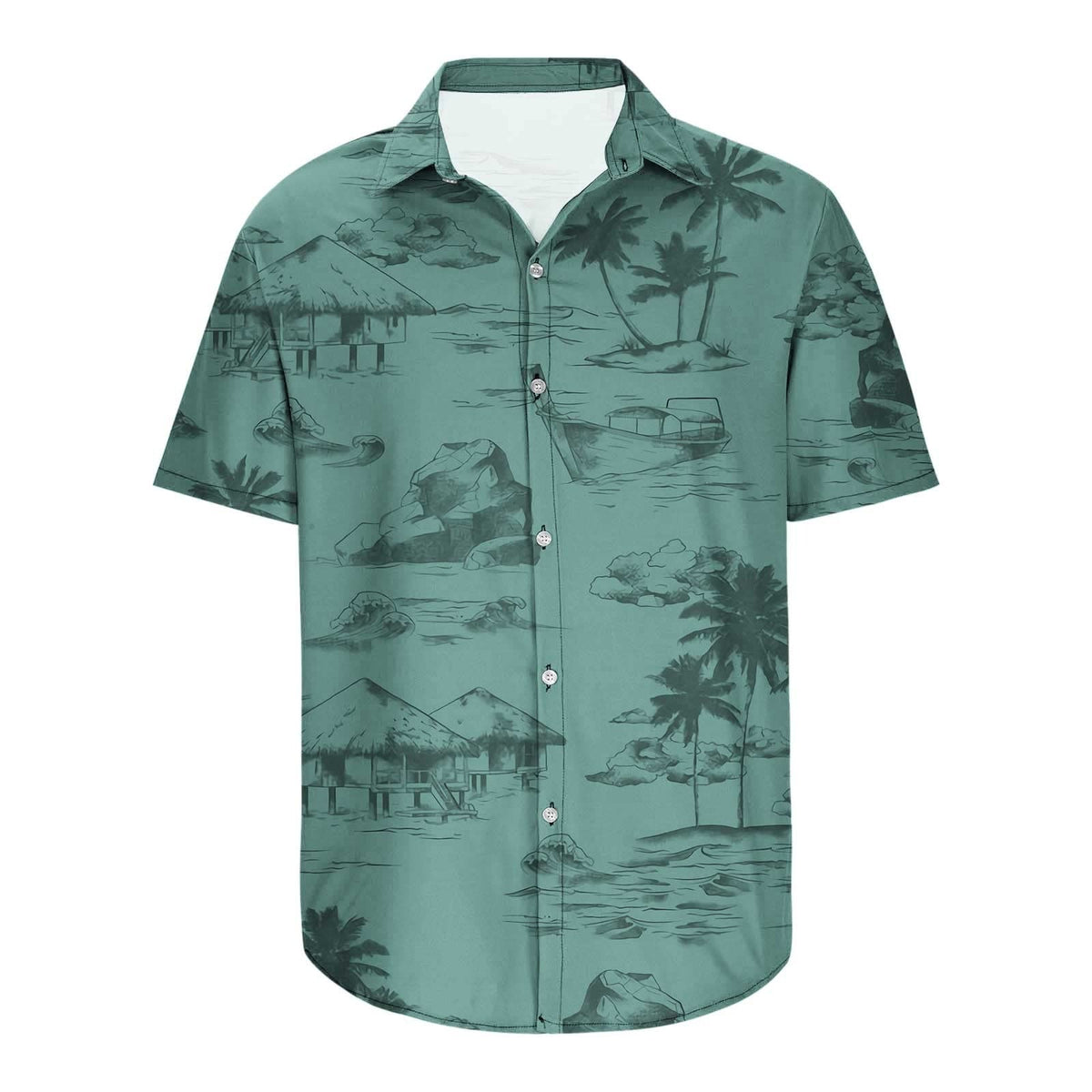Hawaiihemd Herren: Kurzarmhemd mit Palmen-Print für den Sommer-HauteBerlin