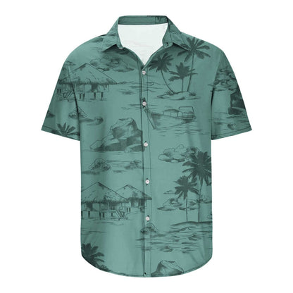 Hawaiihemd Herren: Kurzarmhemd mit Palmen-Print für den Sommer-HauteBerlin