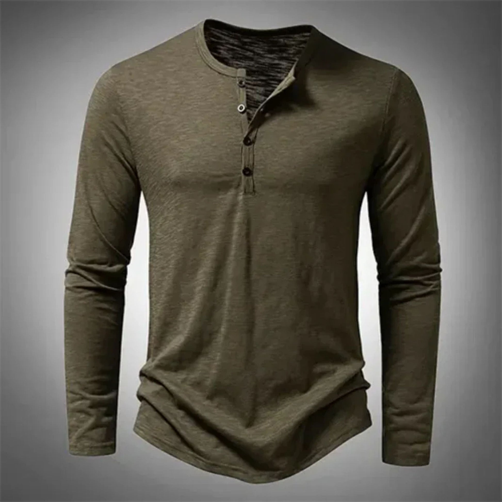 Henley-Shirt – Lässig – Halb geknöpft – Langarm-T-Shirt – Herrenbekleidung-HauteBerlin