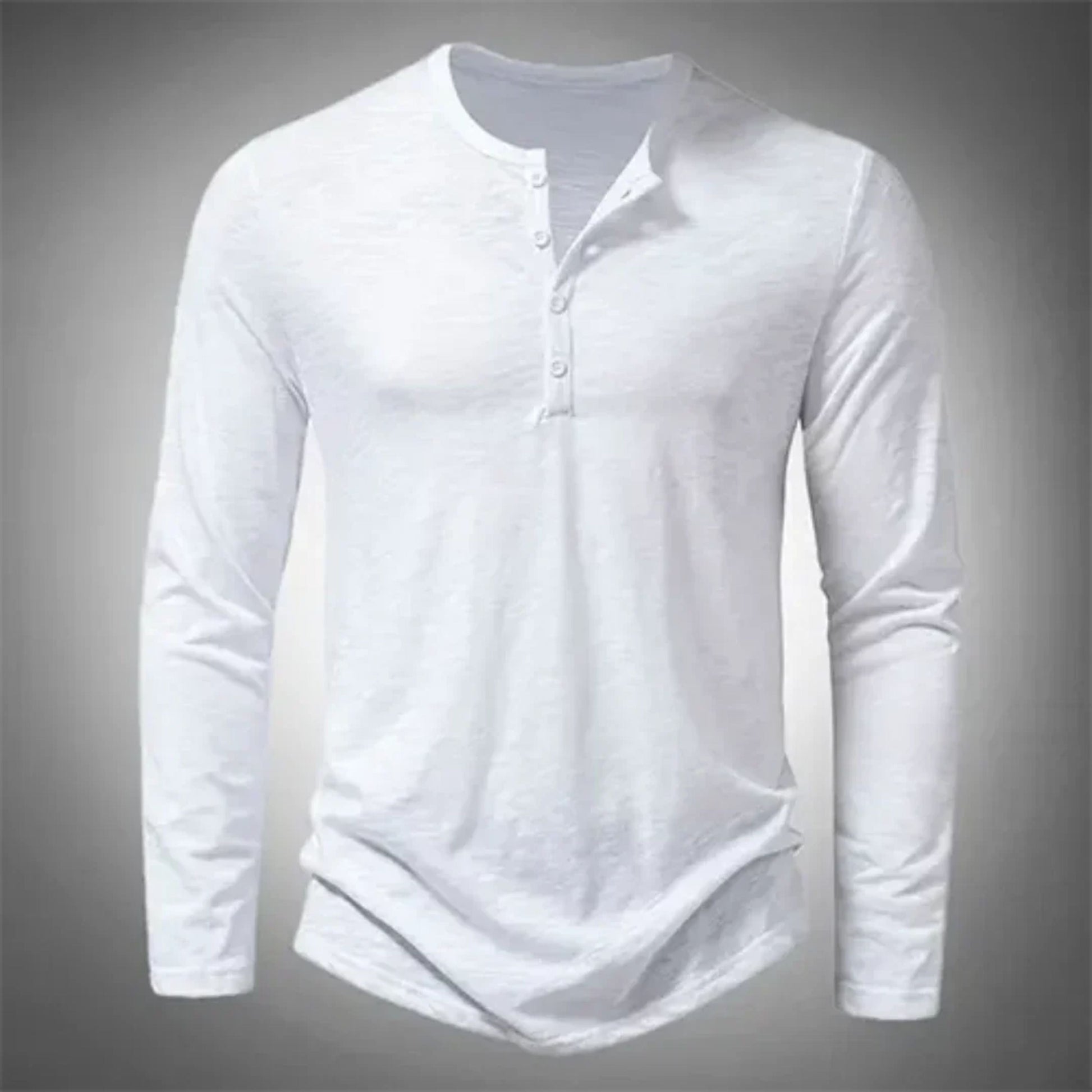 Henley-Shirt – Lässig – Halb geknöpft – Langarm-T-Shirt – Herrenbekleidung-HauteBerlin
