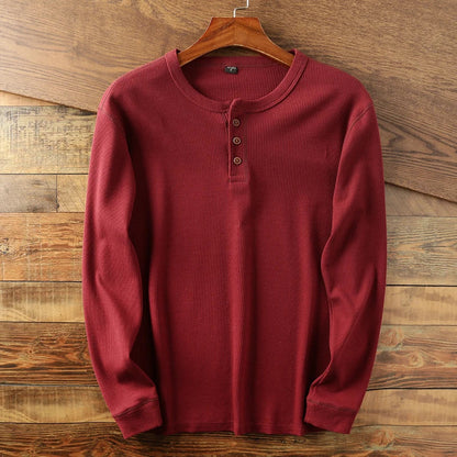 Henley Shirt – Lässiges Langarm-T-Shirt mit Knopfleiste für Männer-HauteBerlin