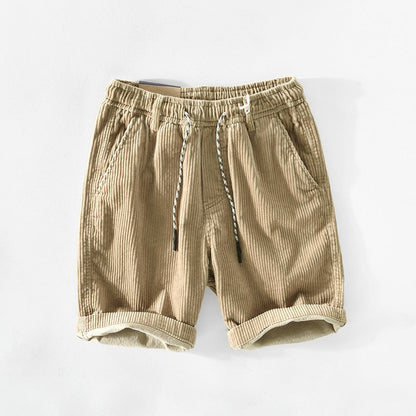 Herren-Cordshorts | Elastischer Bund | Locker sitzend | Sommershorts | Herren-Shorts-HauteBerlin