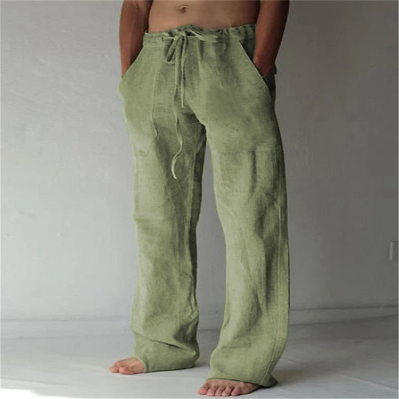 Herren-Leinenhose – Leichte Sommerhose mit Kordelzug-HauteBerlin