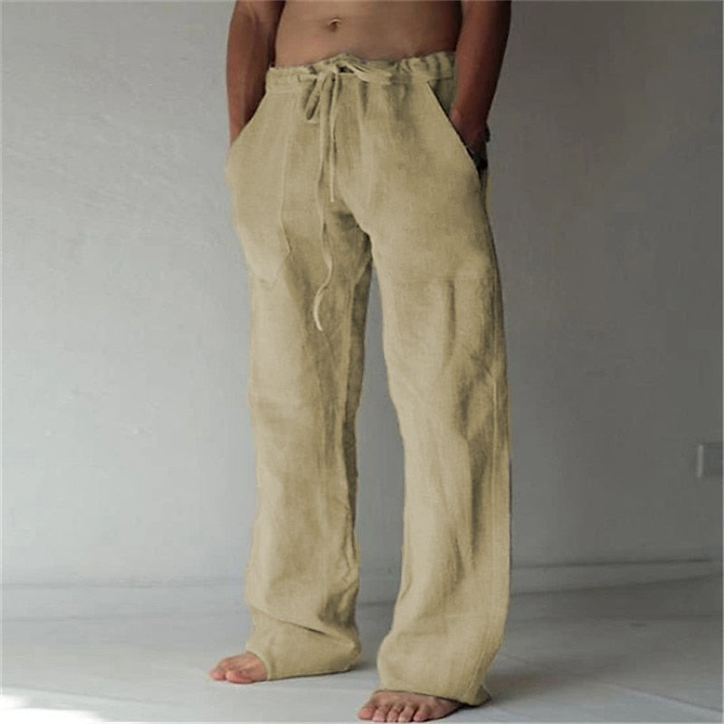 Herren-Leinenhose – Leichte Sommerhose mit Kordelzug-HauteBerlin