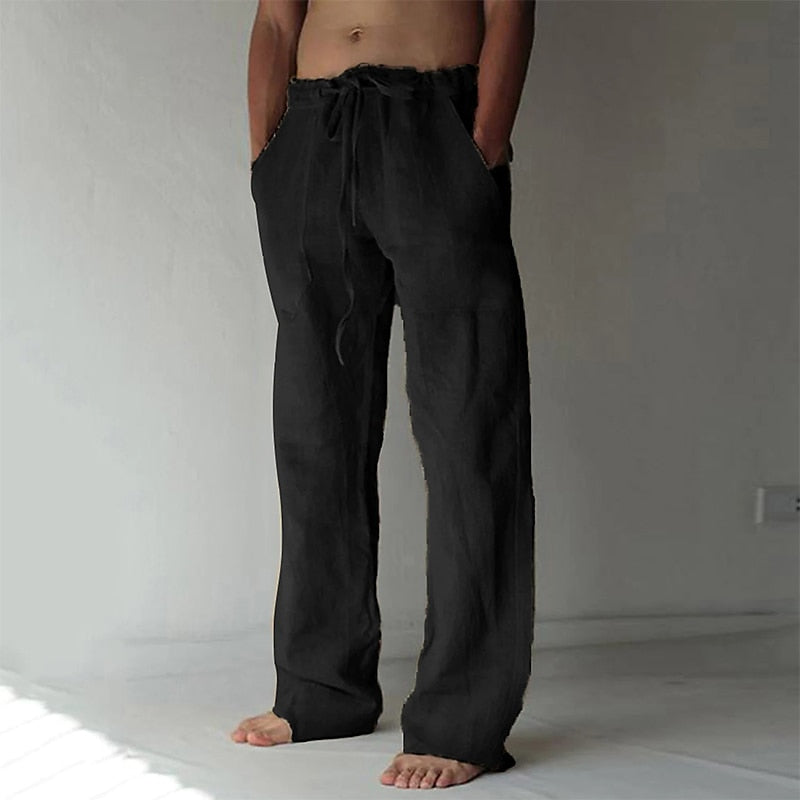 Herren-Leinenhose – Leichte Sommerhose mit Kordelzug-HauteBerlin