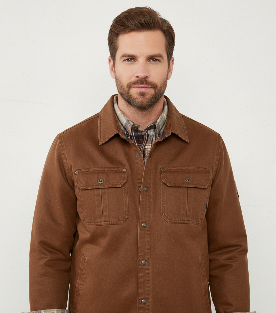 Herren-Overshirt – Lässig – Mit Knöpfen – Jeanshemd – Hemdjacke-HauteBerlin