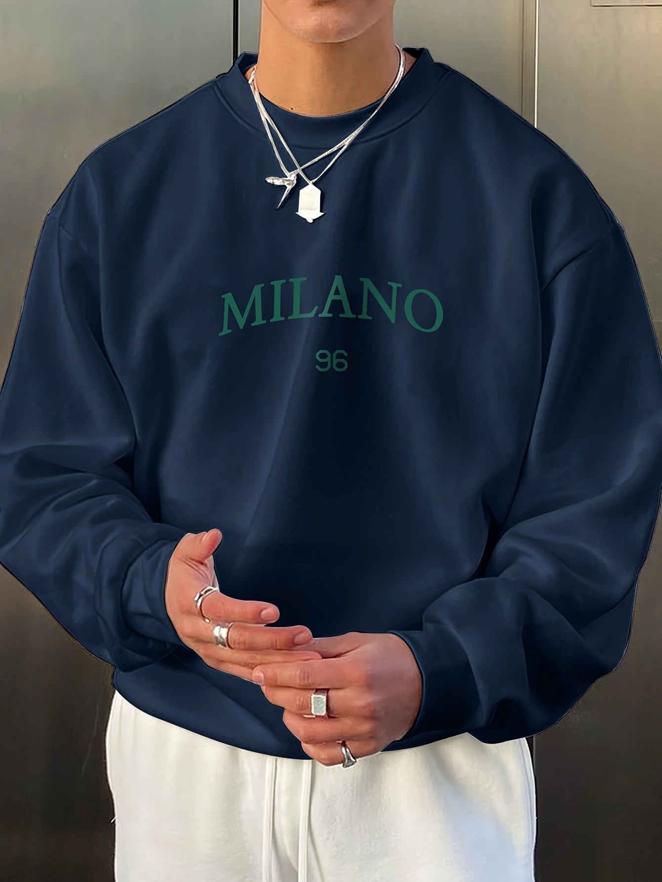 Herren-Sweatshirt – Rundhalsausschnitt – Print – Oversize-Sweatshirt – Oversize-Pullover-HauteBerlin
