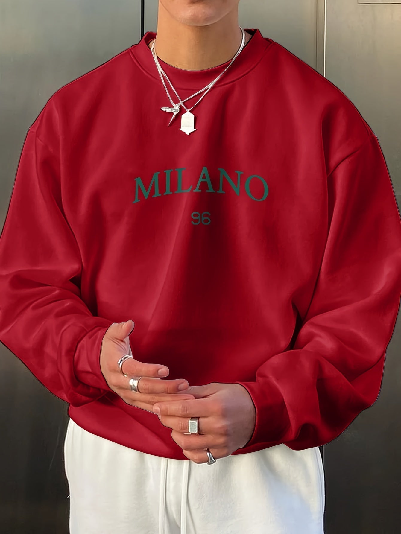 Herren-Sweatshirt – Rundhalsausschnitt – Print – Oversize-Sweatshirt – Oversize-Pullover-HauteBerlin