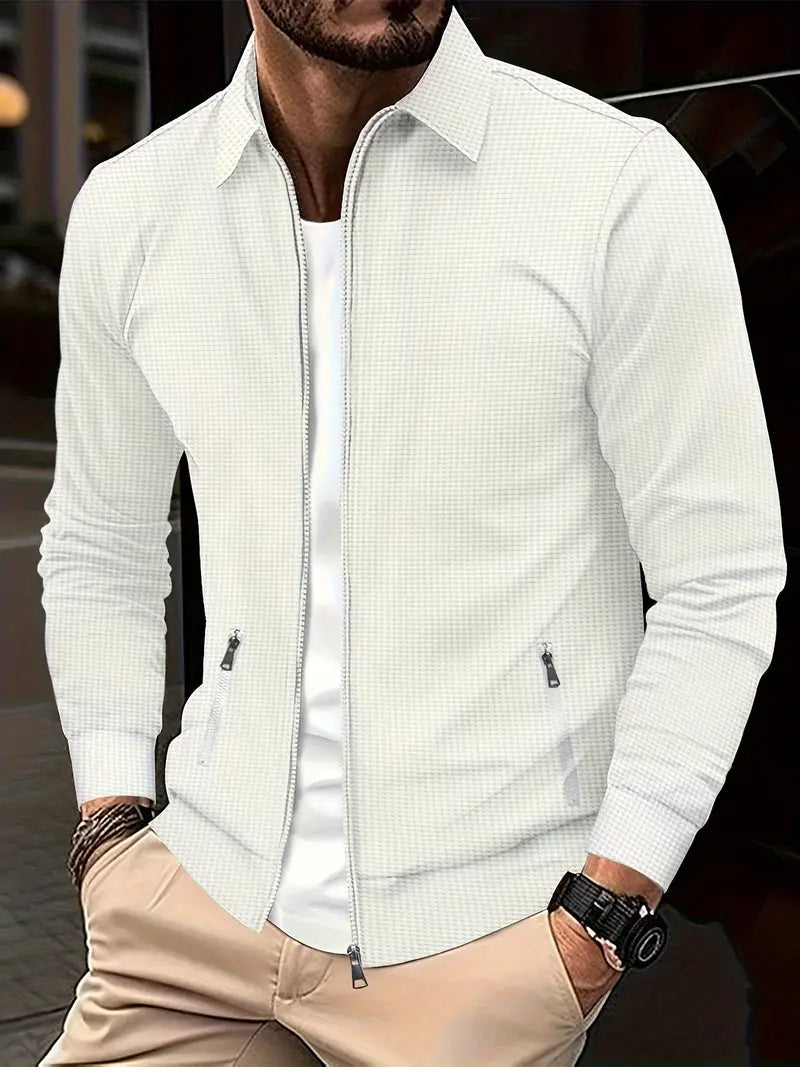 Herren-Sweatshirt mit Reißverschluss – durchgehend – Taschen – Reißverschluss – Herrenjacke-HauteBerlin