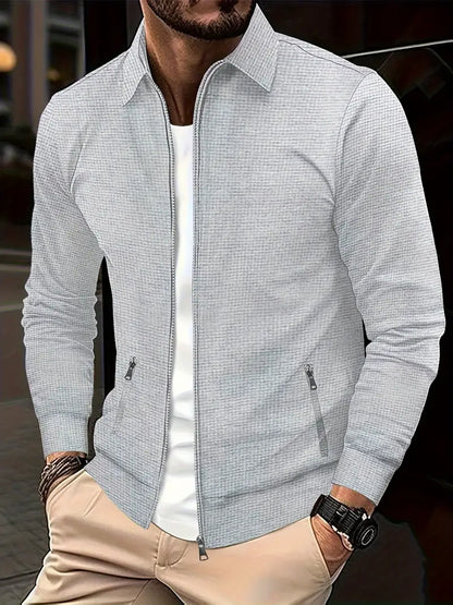 Herren-Sweatshirt mit Reißverschluss – durchgehend – Taschen – Reißverschluss – Herrenjacke-HauteBerlin