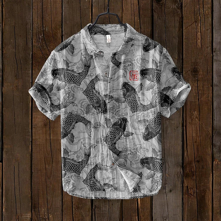 Herren-T-Shirt | Geknöpft | Bedruckt | Kurzarm-Shirt | Herren-Shirts-HauteBerlin
