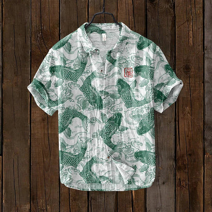 Herren-T-Shirt | Geknöpft | Bedruckt | Kurzarm-Shirt | Herren-Shirts-HauteBerlin