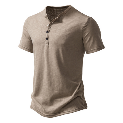 Herren T-Shirt - Quarter Button - Leichtgewicht - Schlichtes T-Shirt - Sommerhemd-HauteBerlin