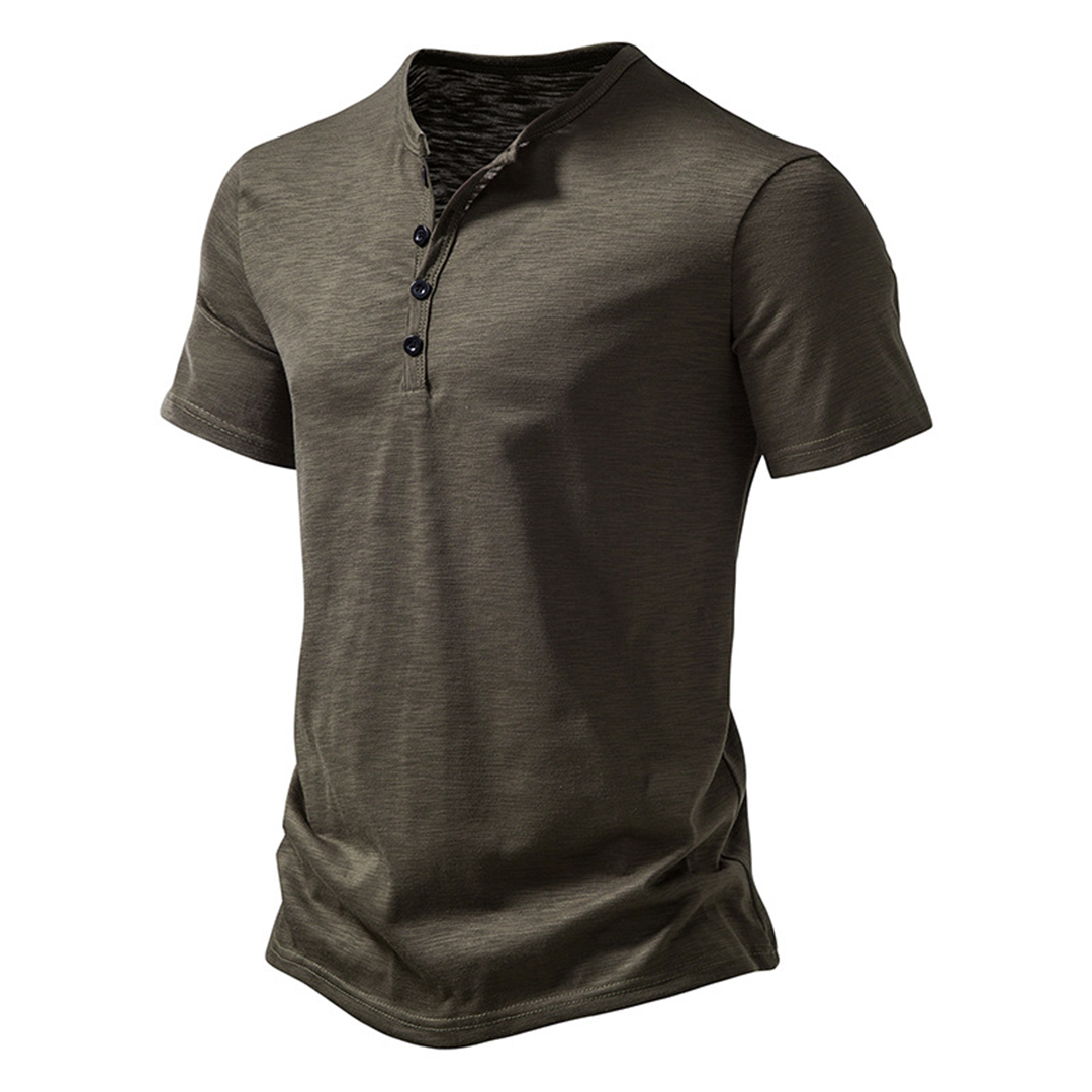 Herren T-Shirt - Quarter Button - Leichtgewicht - Schlichtes T-Shirt - Sommerhemd-HauteBerlin