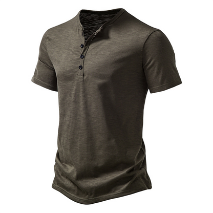 Herren T-Shirt - Quarter Button - Leichtgewicht - Schlichtes T-Shirt - Sommerhemd-HauteBerlin