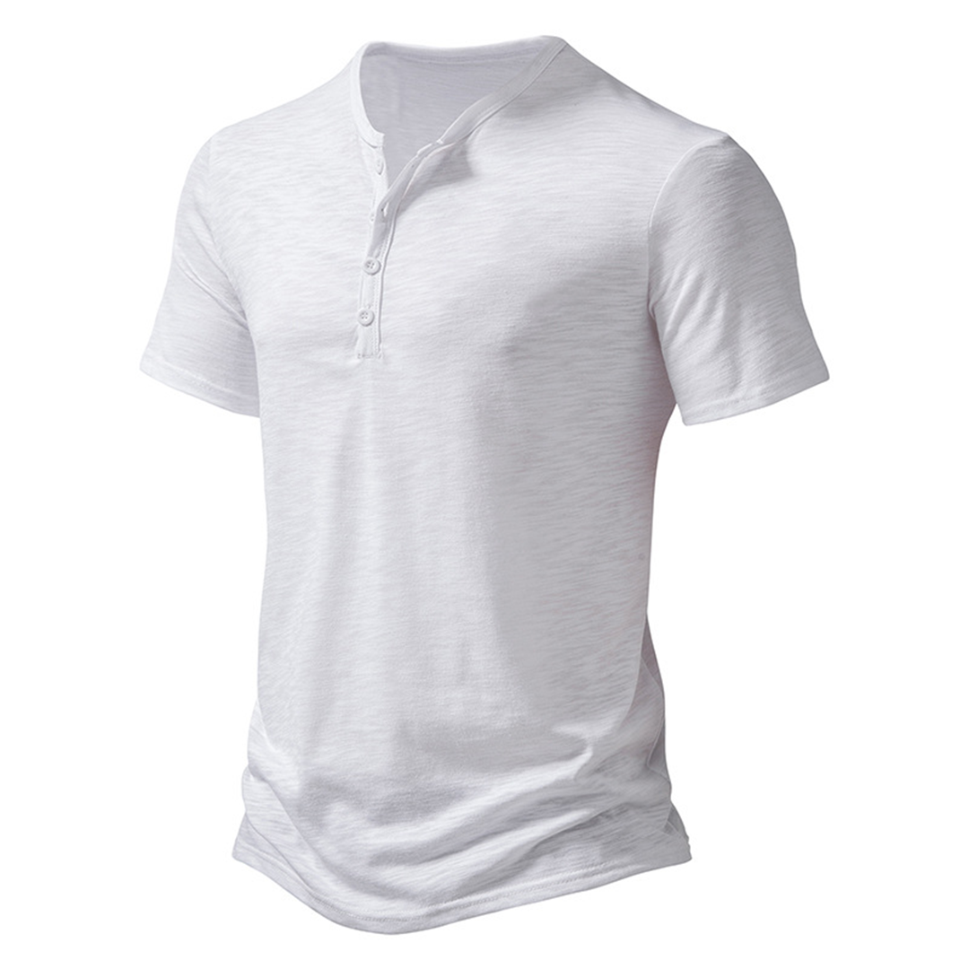 Herren T-Shirt - Quarter Button - Leichtgewicht - Schlichtes T-Shirt - Sommerhemd-HauteBerlin