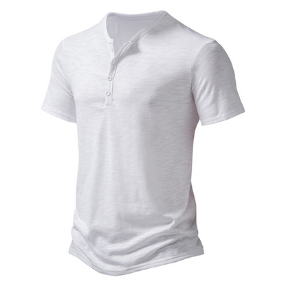 Herren T-Shirt - Quarter Button - Leichtgewicht - Schlichtes T-Shirt - Sommerhemd-HauteBerlin