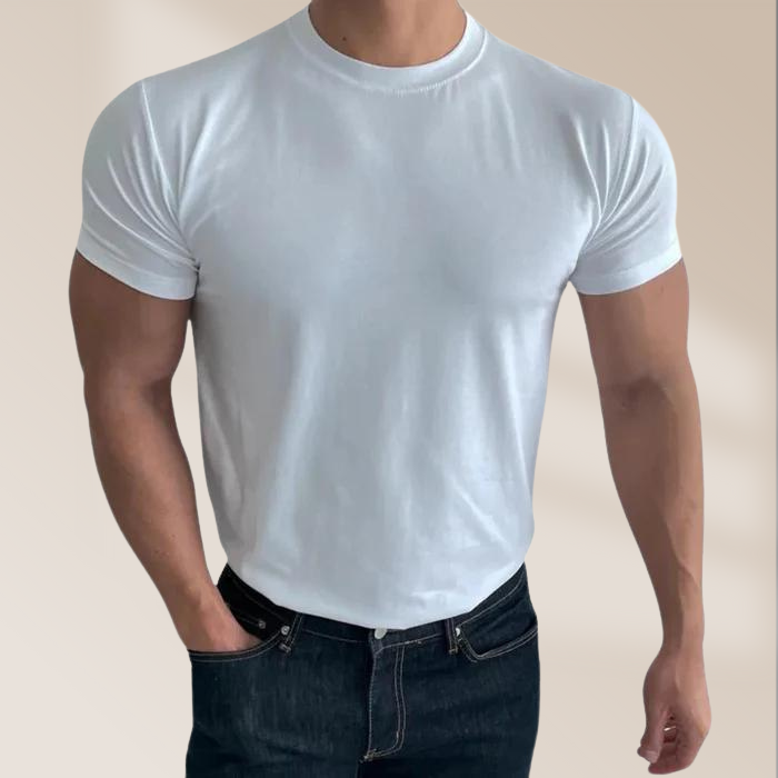 Herren T-Shirt aus Baumwolle – Perfekt sitzendes Basic Rundhals-Shirt für Männer-HauteBerlin