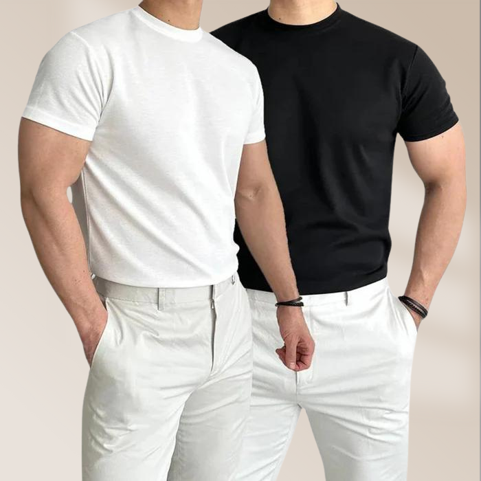 Herren T-Shirt aus Baumwolle – Perfekt sitzendes Basic Rundhals-Shirt für Männer-HauteBerlin