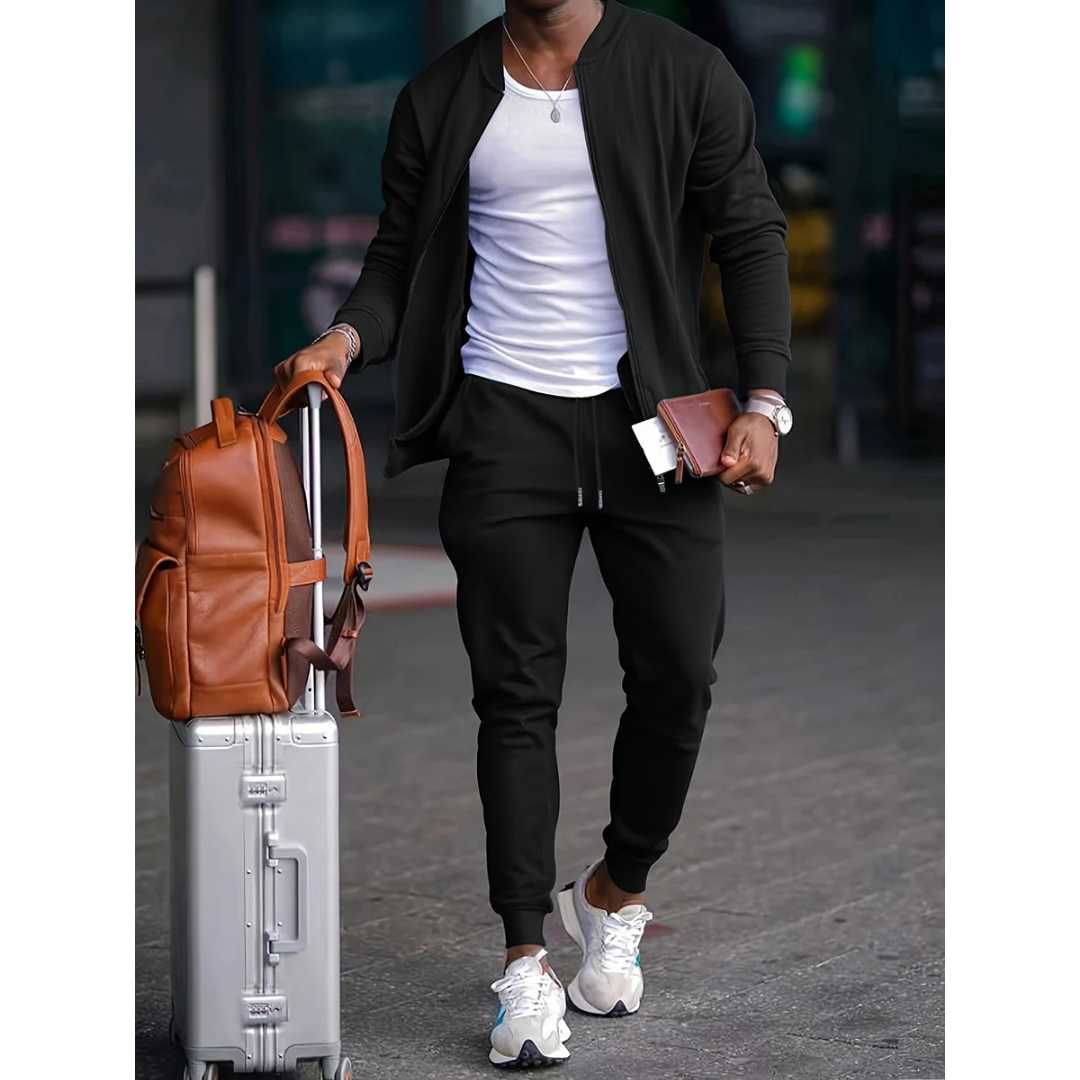 Herren-Trainingsanzug | Casual | Zip-Up | Sweatshirt und Jogger Set | Sweats Anzug-HauteBerlin