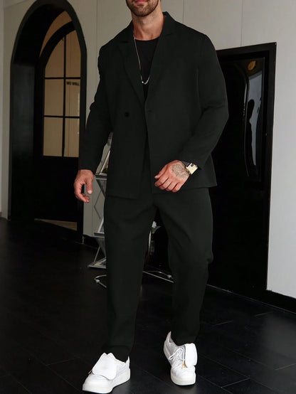Herrenanzug | Relaxed Fit | Bundfaltenhosen | Blazer und Hosenset | Zweiteiliges Set für Herren-HauteBerlin