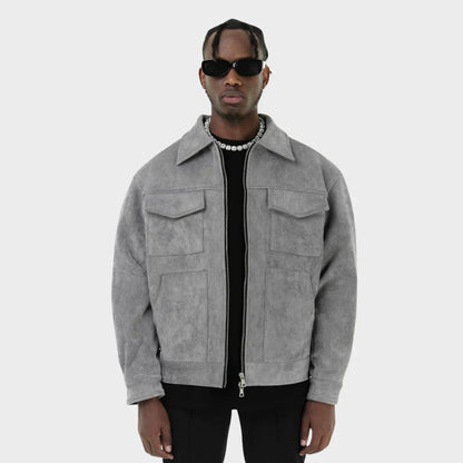 Herrenjacke – Taschen – Reißverschluss – Cargo-Jacke – Herbstjacke-HauteBerlin