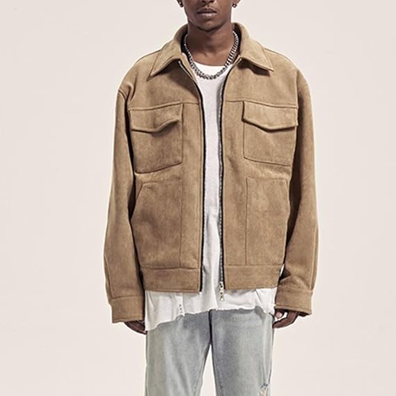Herrenjacke – Taschen – Reißverschluss – Cargo-Jacke – Herbstjacke-HauteBerlin