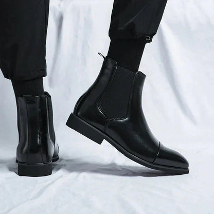 Herrenstiefel | Spitz Zulaufend | Kunstleder | Slip-On-Stiefel | Stiefeletten-HauteBerlin