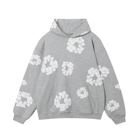 Hoodie - Floral Loose Fit Kängurutasche Pullover Hoodie-HauteBerlin
