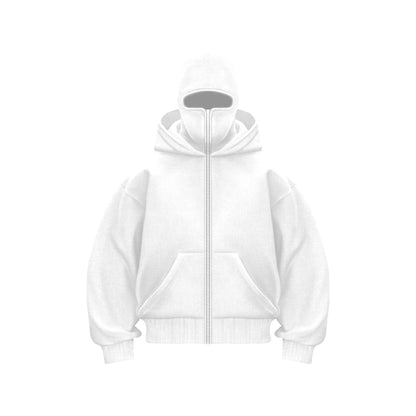 Hoodie mit Maske – Warmer Herren-Hoodie mit Reißverschluss und Gesichtsmaske-HauteBerlin