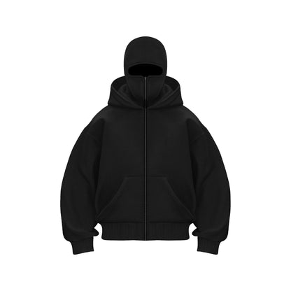 Hoodie mit Maske – Warmer Herren-Hoodie mit Reißverschluss und Gesichtsmaske-HauteBerlin
