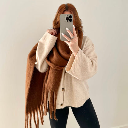Oversized Schal mit Fransen 2