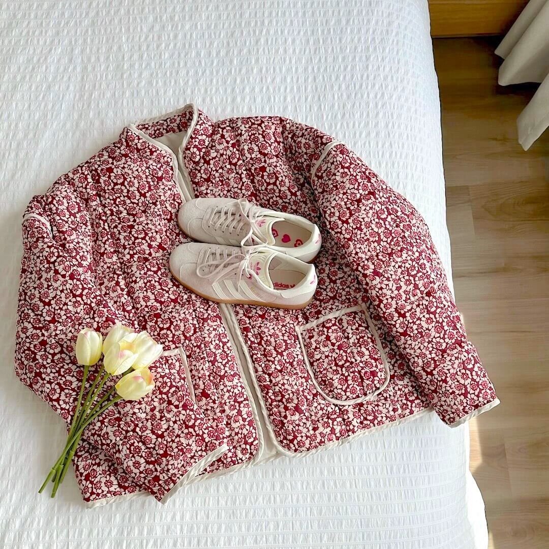 Gesteppte Blumenjacke 2