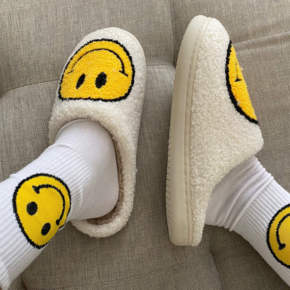 Plüsch Hausschuhe mit Smiley 12