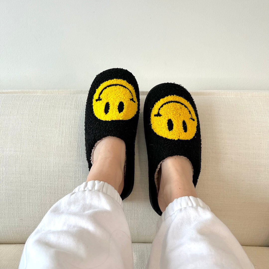 Plüsch Hausschuhe mit Smiley 7