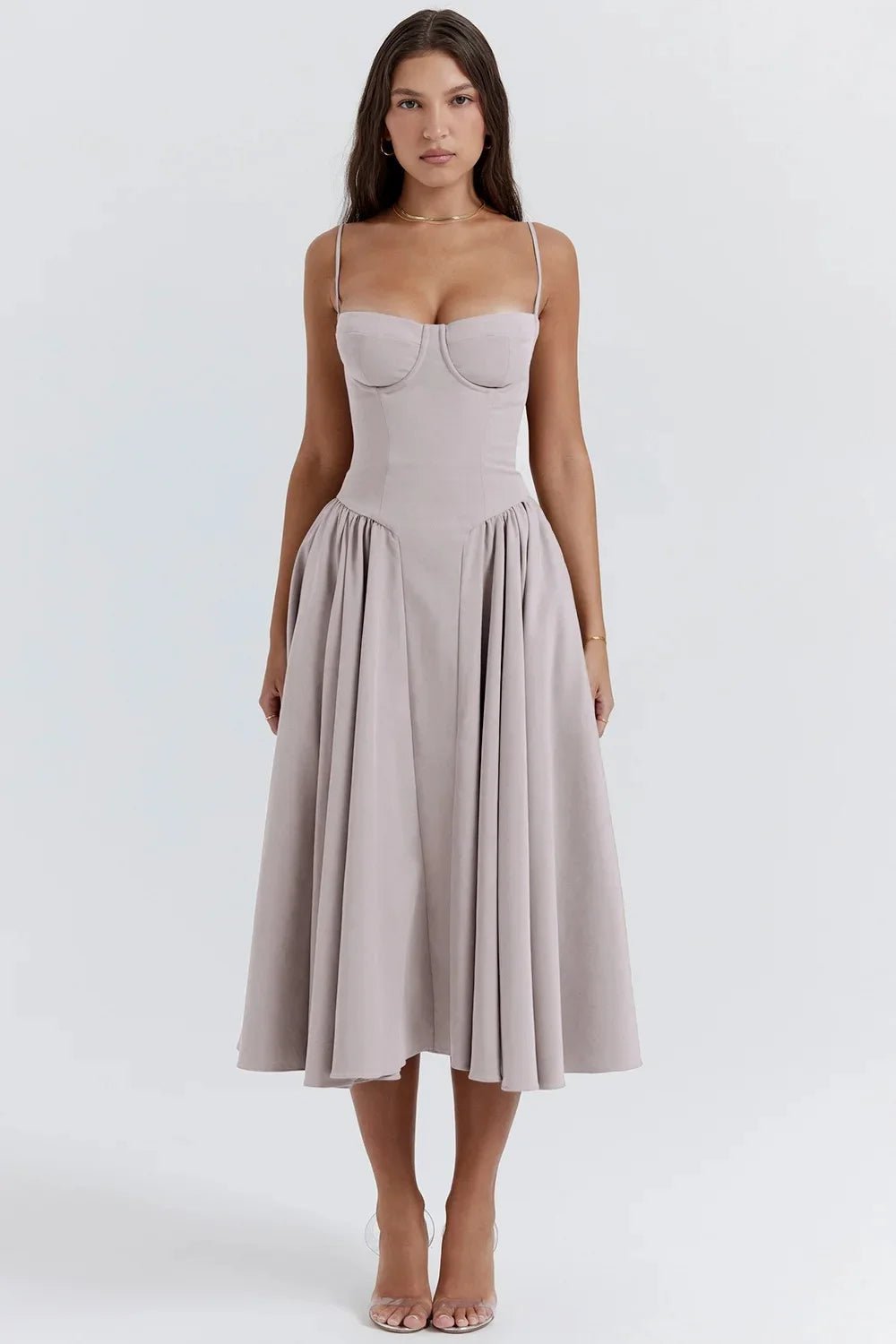 Cocktailkleid | Korsagen Oberteil | Weiter Midirock | Sieben Farben-HauteBerlin