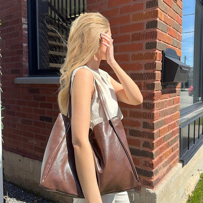 Große Kunstleder Shopper Tasche 8