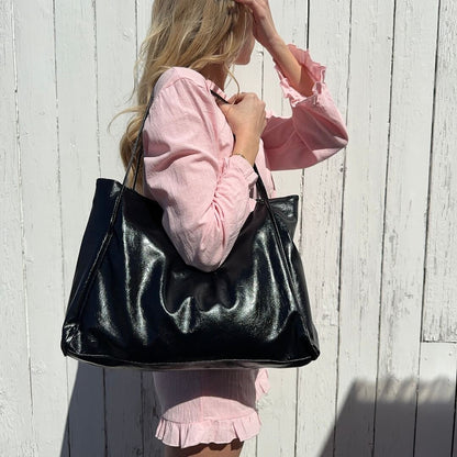 Große Kunstleder Shopper Tasche 9