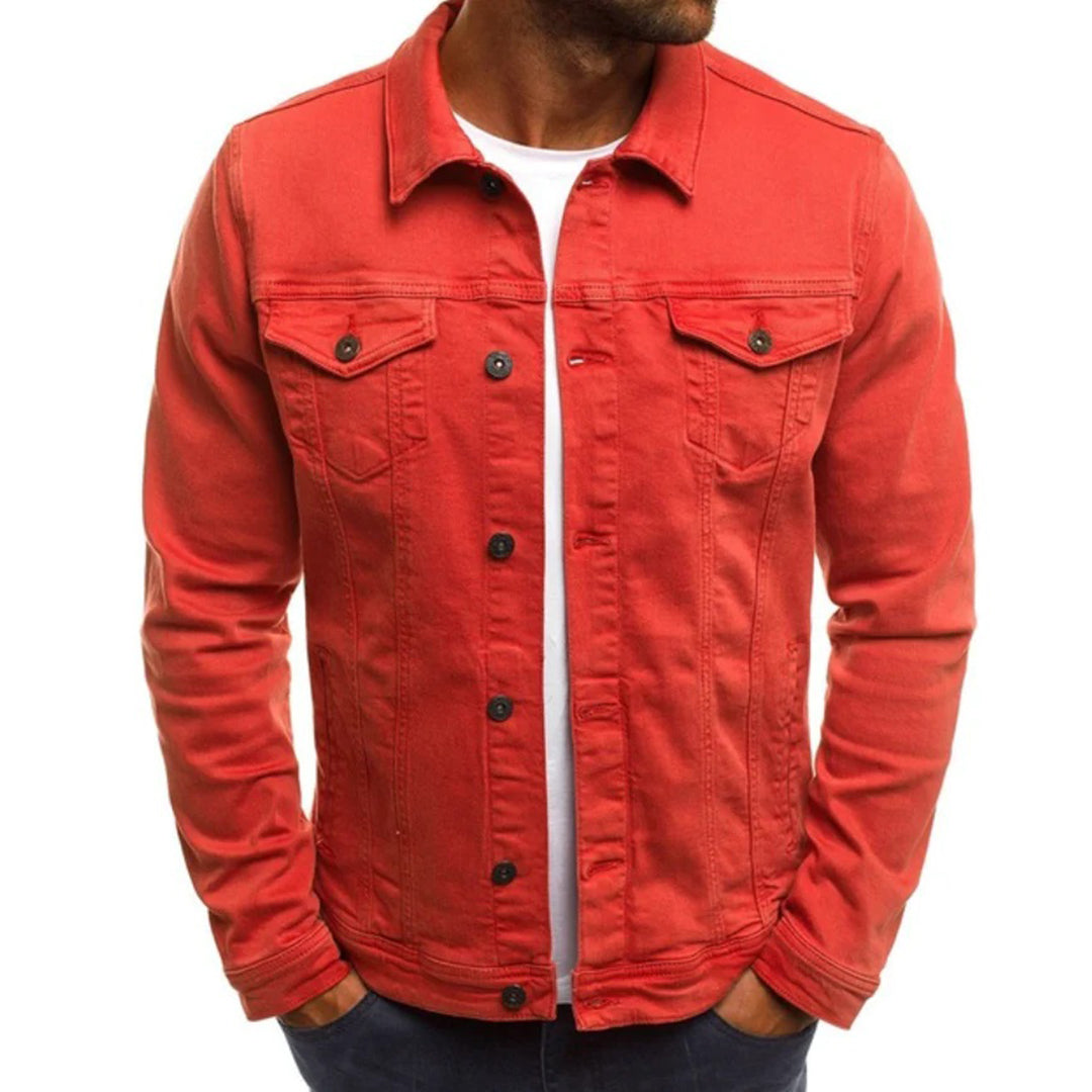 Jeansjacke – Knopfleiste – Schmaler Schnitt – Jeansjacke – Sommerjacke für Männer-HauteBerlin