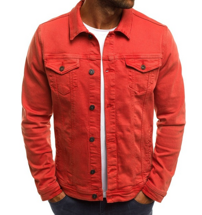 Jeansjacke - Leichte, knöpfbare Jeansjacke für Männer mit Taschen-HauteBerlin