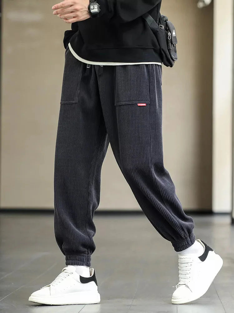 Jogger - Herren Drawstring Loose Fit Baggy Cordhosen-HauteBerlin