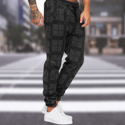 Jogger | Kordelzug | elastische Knöchel | karierte Hose | Herrenhose-HauteBerlin