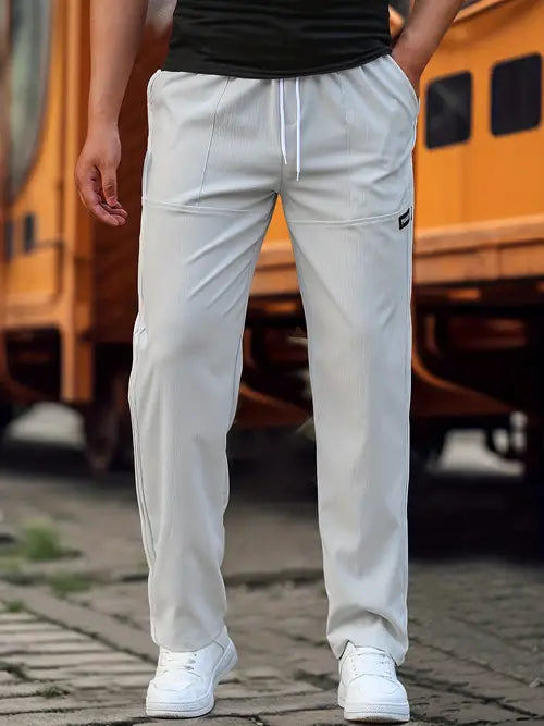 Jogginghose | Kordelzug | Freizeit | Gerade geschnittene Hose | Herrenhose-HauteBerlin