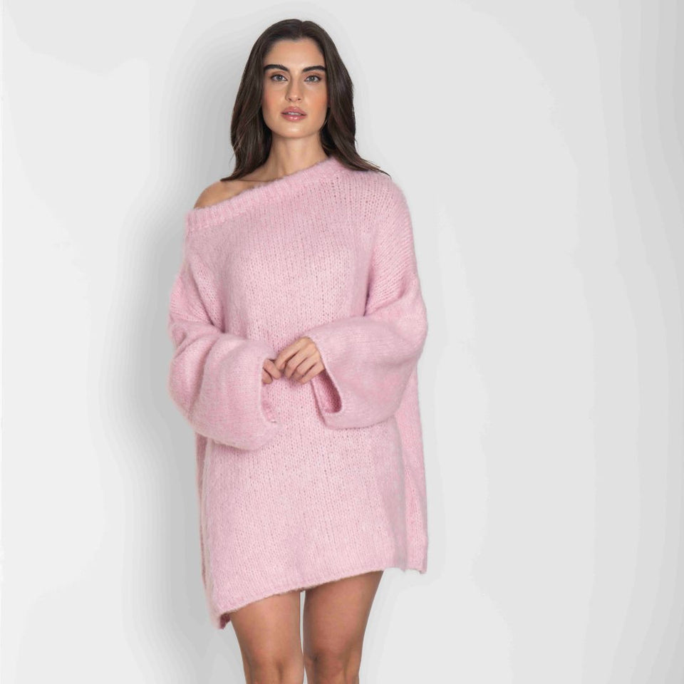 Jumperkleid – Oversized-Mini-Strickkleid-HauteBerlin