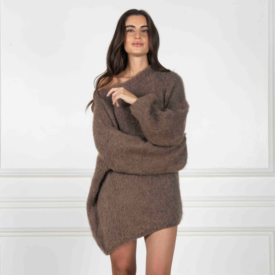 Jumperkleid – Oversized-Mini-Strickkleid-HauteBerlin