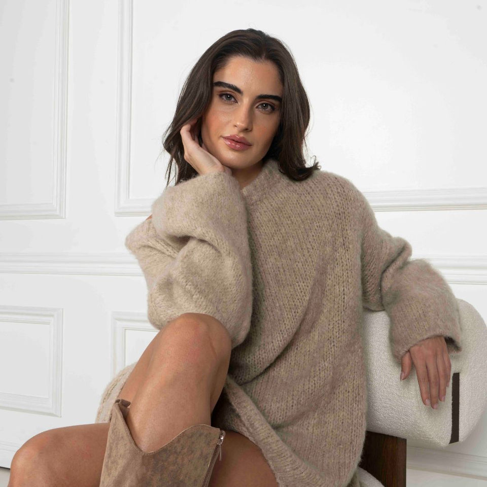 Jumperkleid – Oversized-Mini-Strickkleid-HauteBerlin
